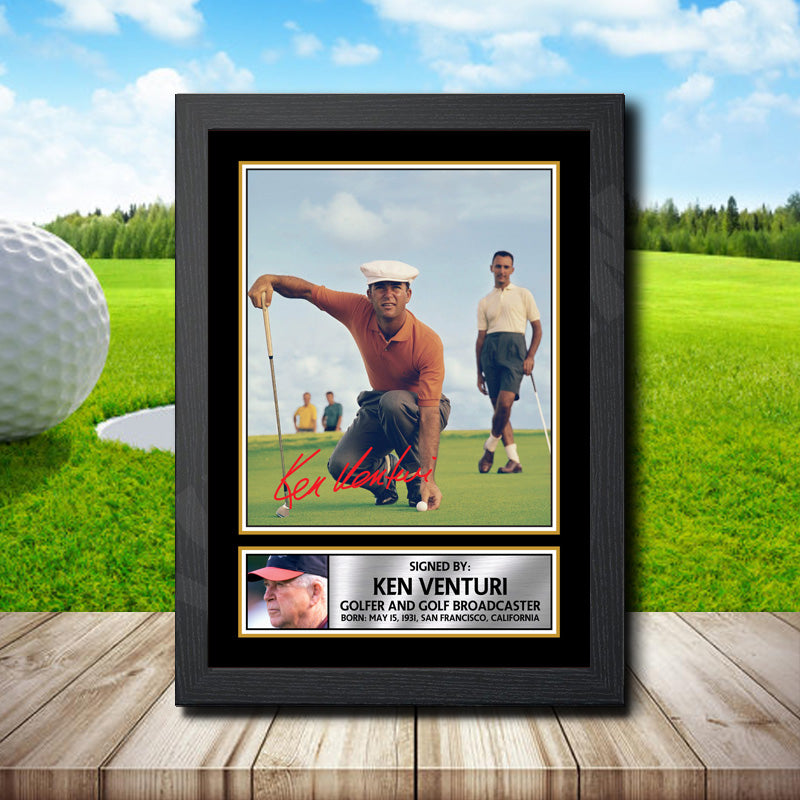 Ken Venturi Printed Signature Golfer Star Poster Print Framed Wall Art Gift β Ken Venturi Printed Signature Golfer Star Poster Print