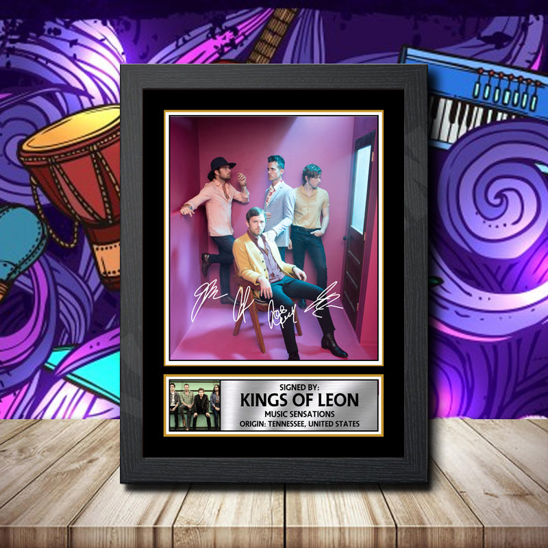 Kings Of Leon 1 Printed Signature Rock-Bands Star Poster Print Framed Wall Art Gift – Kings Of Leon 1 Printed Signature Rock-Bands Star Poster Print