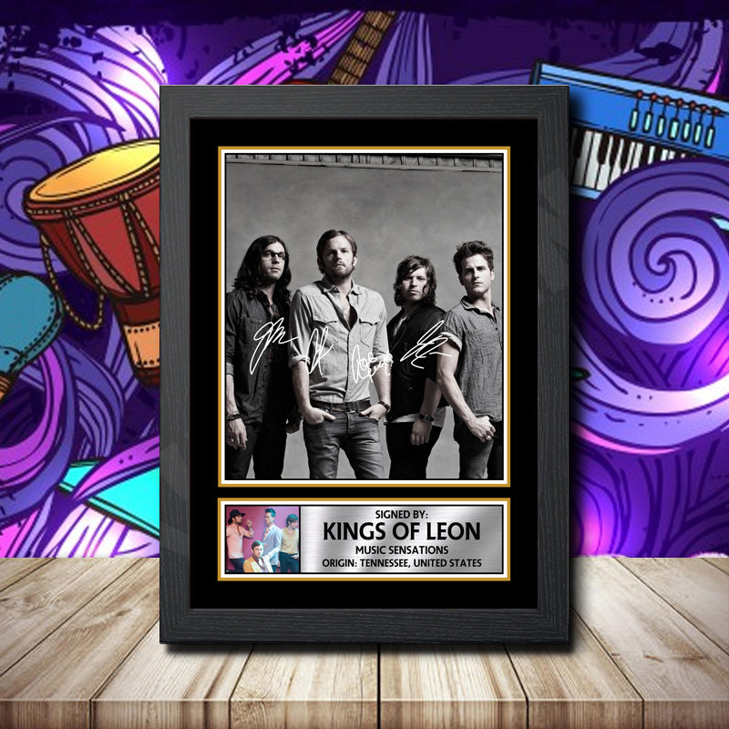 Kings Of Leon 2 Printed Signature Rock-Bands Star Poster Print Framed Wall Art Gift – Kings Of Leon 2 Printed Signature Rock-Bands Star Poster Print