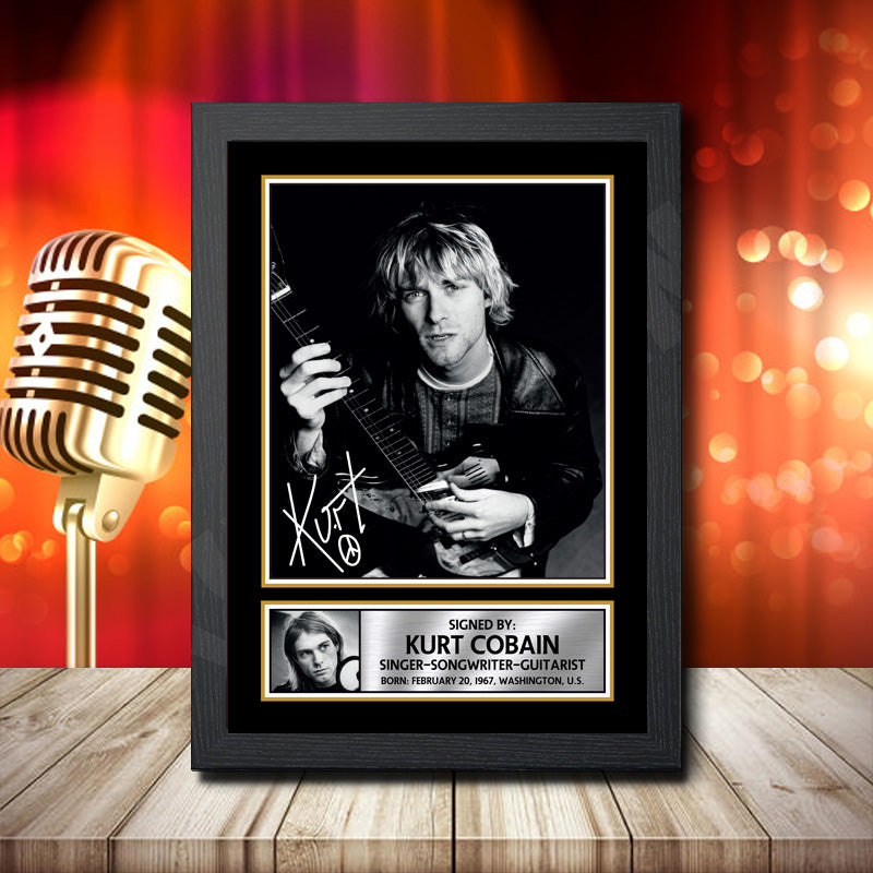 Kurt Cobain 1 – Printed Signature Music Star Print – Kurt Cobain 1