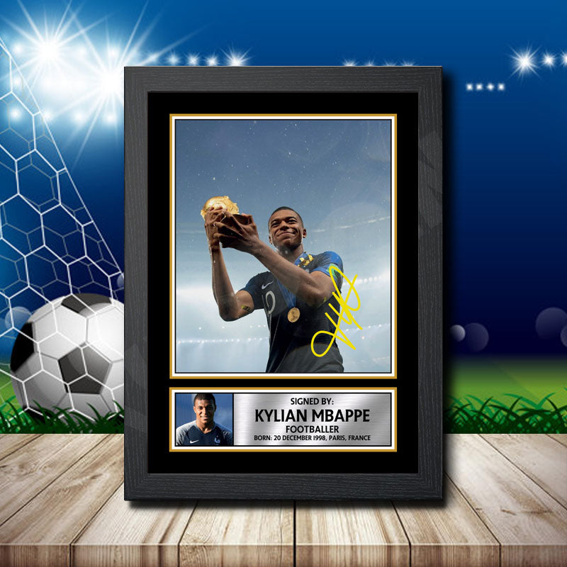 Kylian Mbappe Printed Signature Footballers Star Poster Print Framed Wall Art Gift β Kylian Mbappe Printed Signature Footballers Star Poster Print