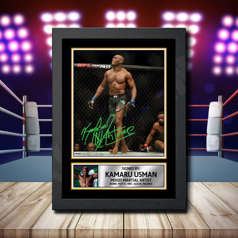 Kamaru Usman 2 Printed Signature Ufc Star Poster Print Framed Wall Art Gift β Kamaru Usman 2 Printed Signature Ufc Star Poster Print