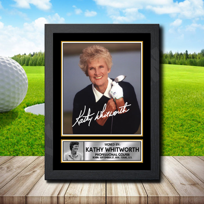 Kathy Whitworth Golf Printed Signature Poster Print Gift