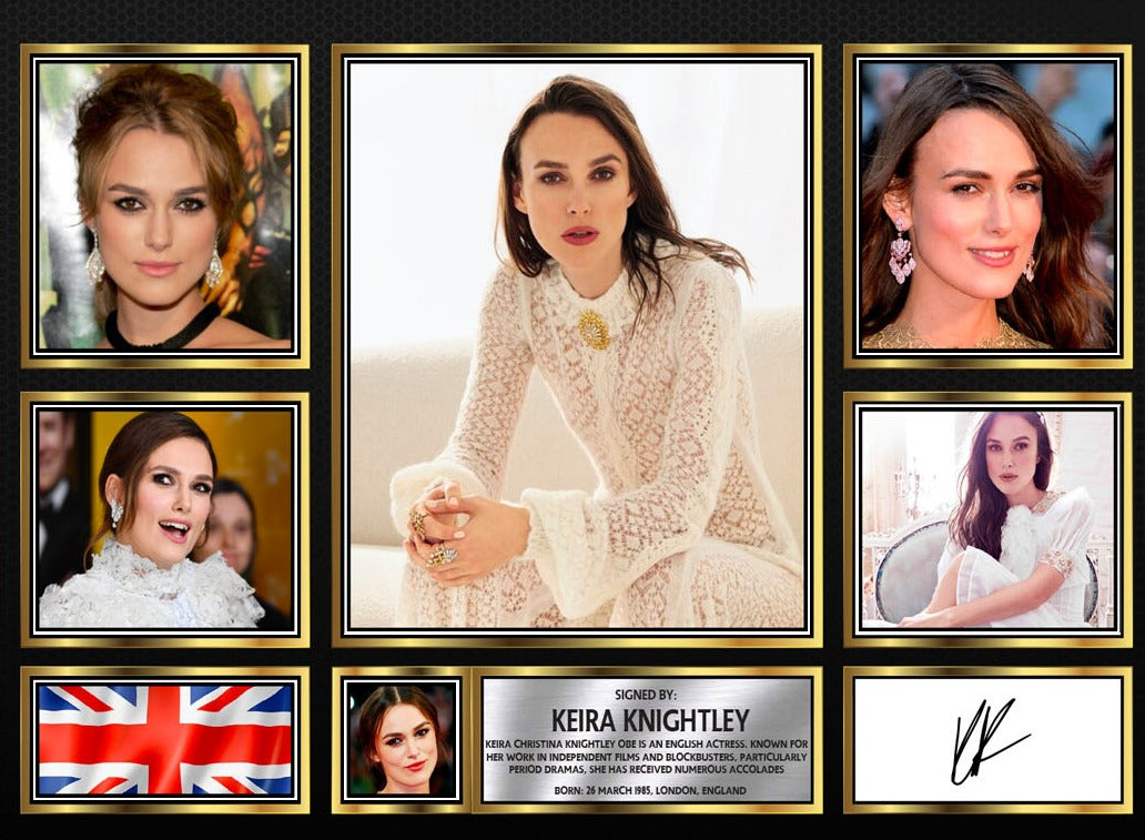 Keira Knightley Actors Framed Printed Signature Print – Fan Gift – Wall Art – Keira Knightley Actors Framed Printed Signature Print – A4 Poster