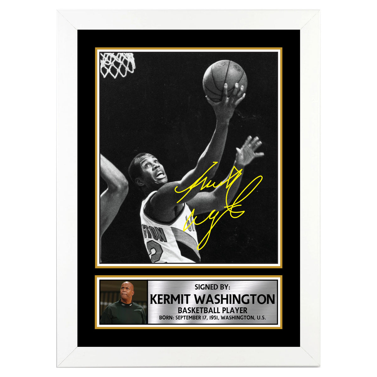 Kermit Washington Basketball Player Printed Signature Poster Print Gift