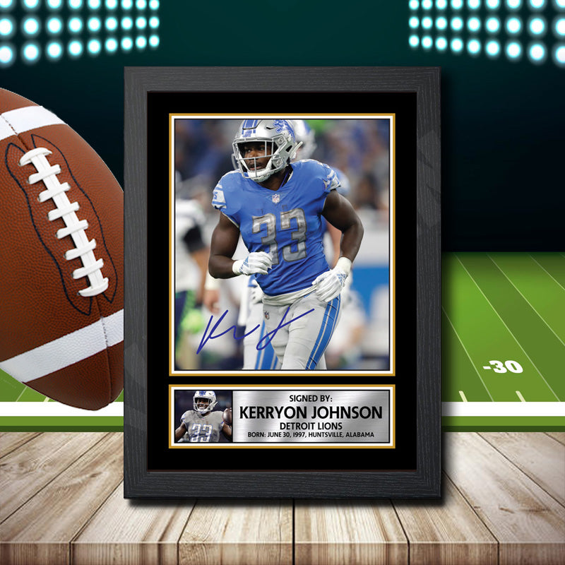 Kerryon Johnson – Printed Signature NFL Star Print – Kerryon Johnson