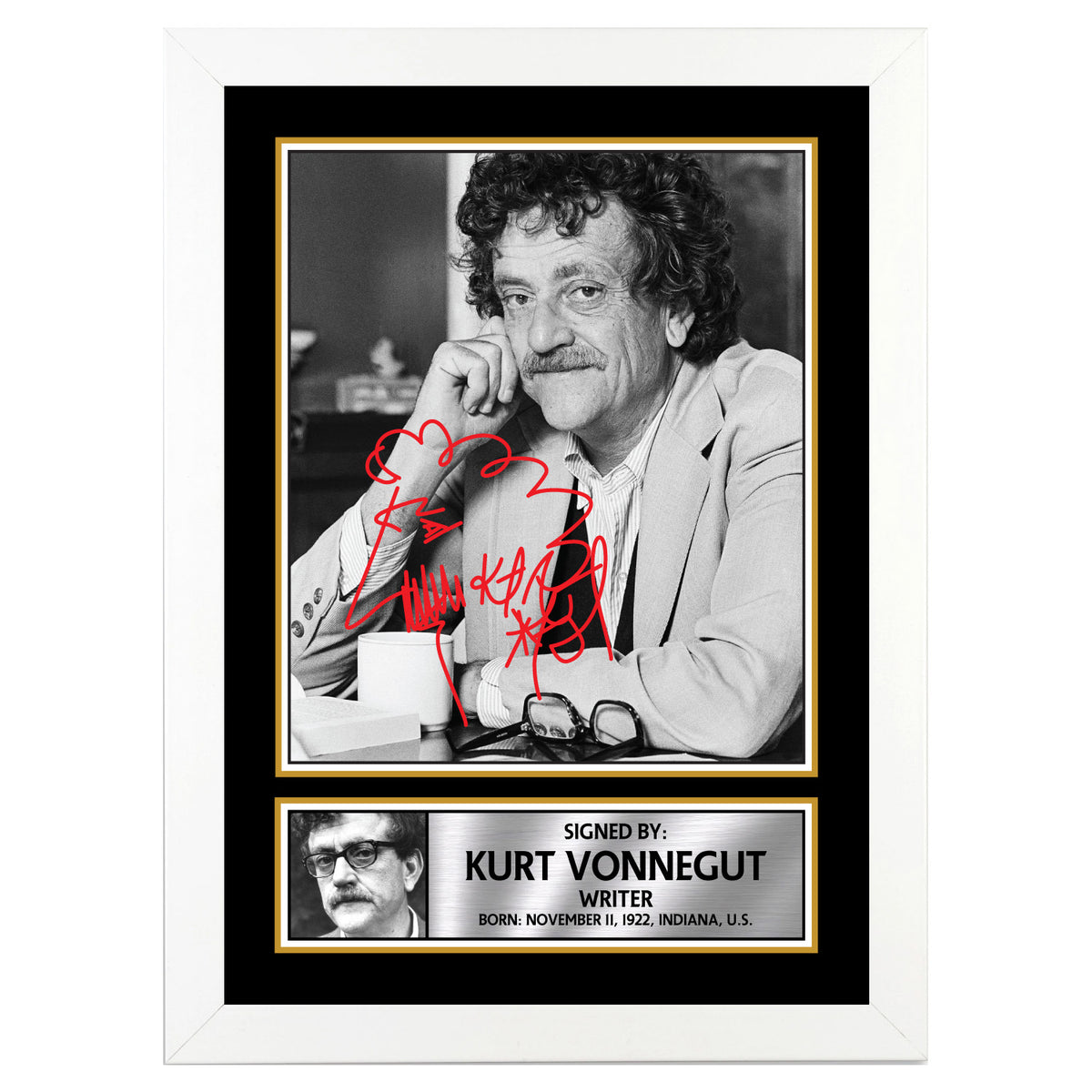 Kurt Vonnegut M239 Authors Printed Signature Poster Print Gift