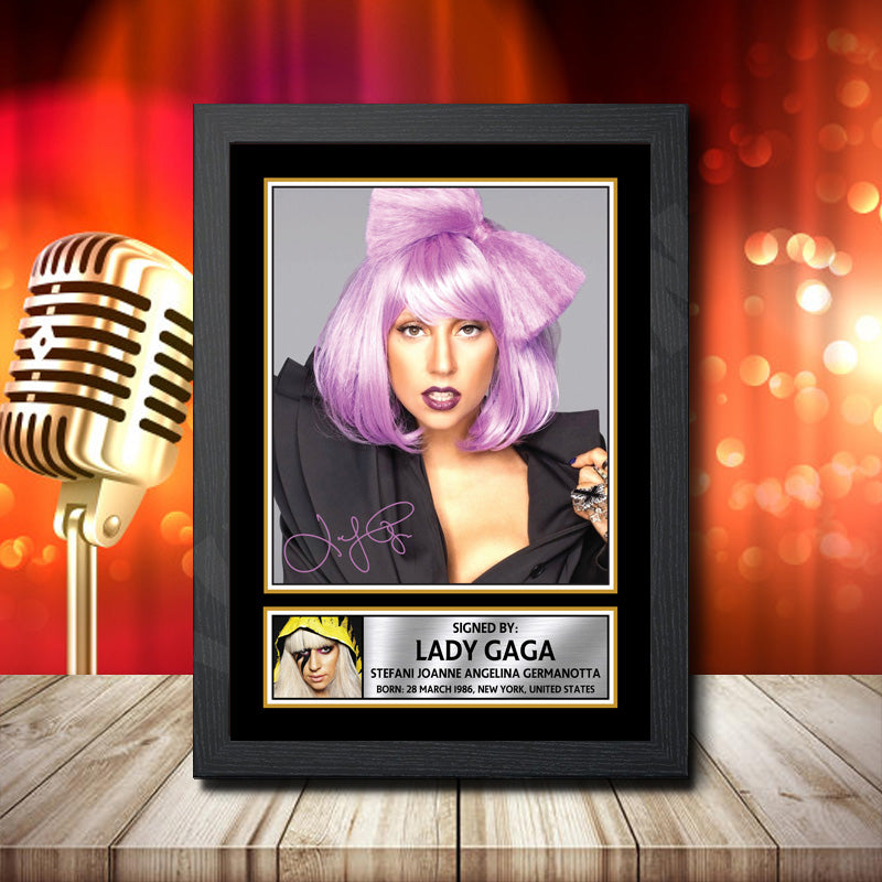 Lady Gaga 4 – Printed Signature Music Star Print – Lady Gaga 4