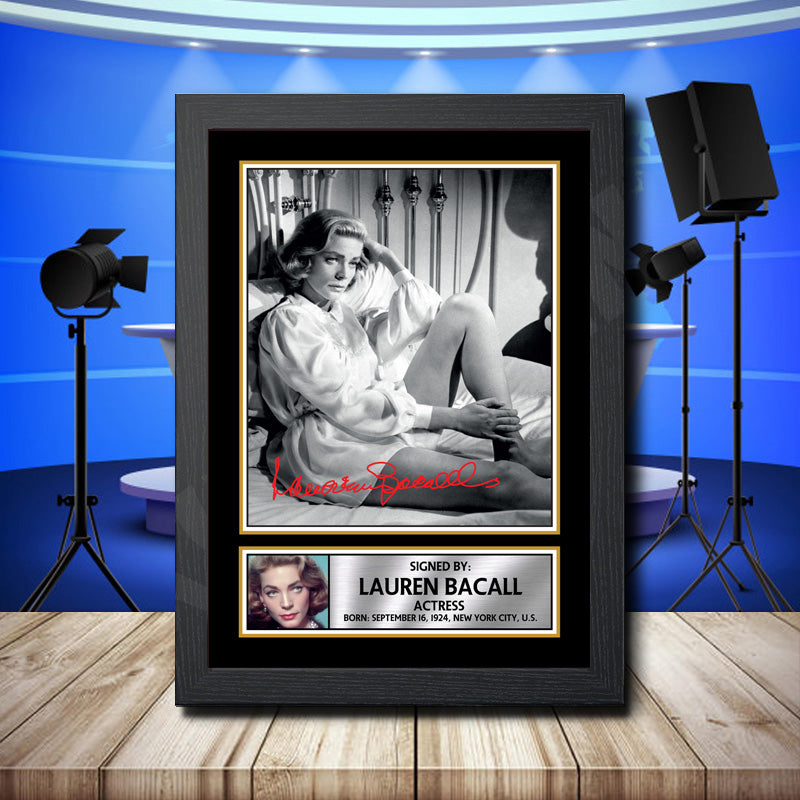 Lauren Bacall 1 Printed Signature Television Star Poster Print Framed Wall Art Gift β Lauren Bacall 1 Printed Signature Television Star Poster Print