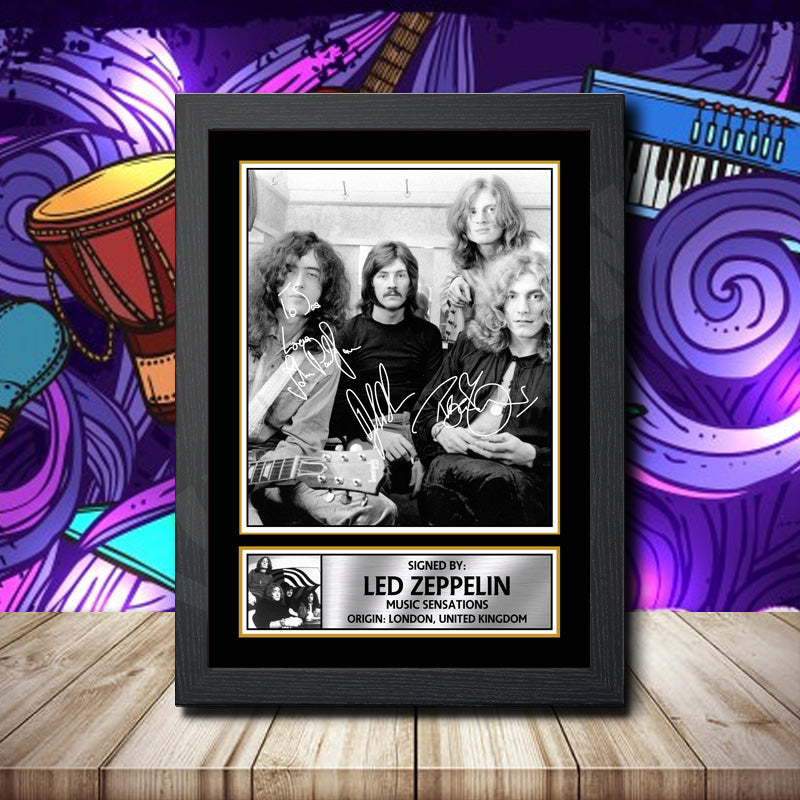 Led Zeppelin 1 Printed Signature Rock-Bands Star Poster Print Framed Wall Art Gift – Led Zeppelin 1 Printed Signature Rock-Bands Star Poster Print