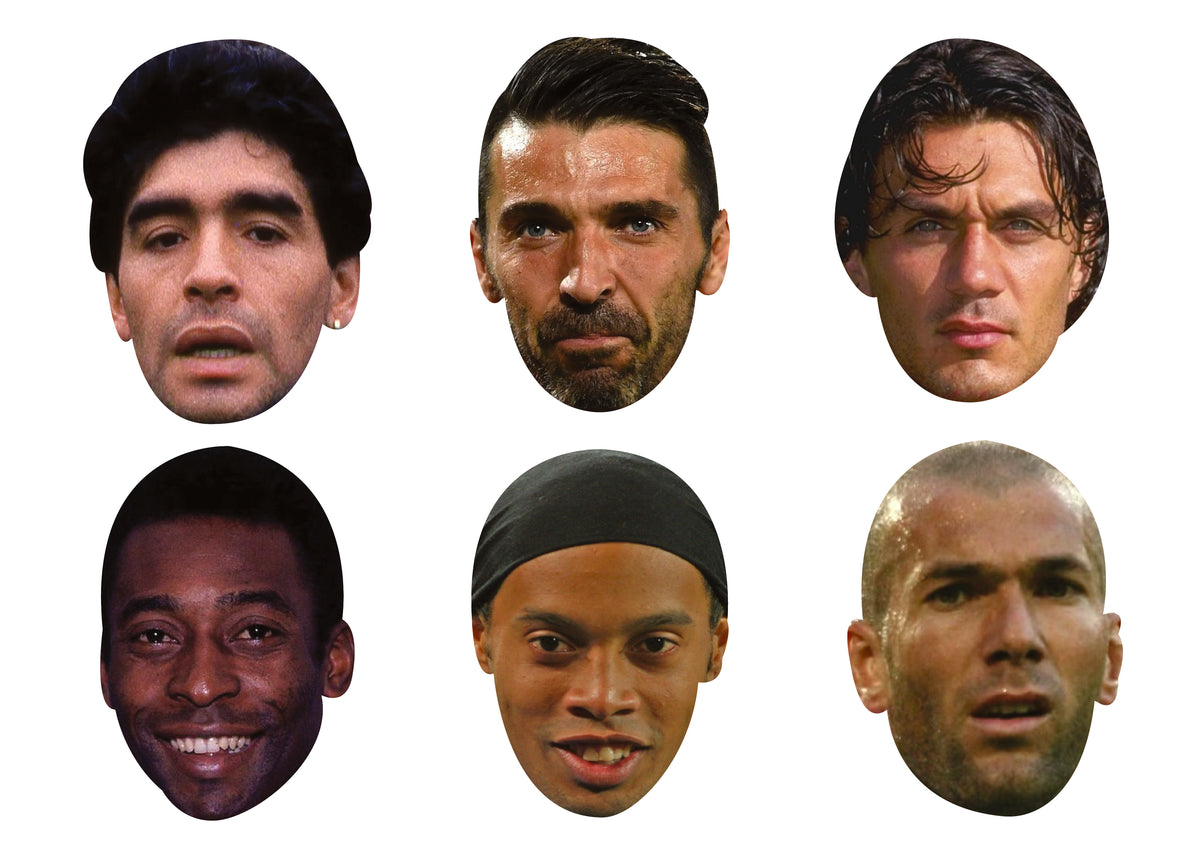 Football Legends Face Mask Multipack – 6 Legendary Football Star Inspired Masks – Football Legends Face Mask Multipack