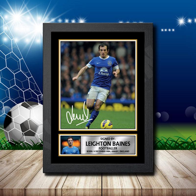 Leighton Baines Printed Signature Footballers Star Poster Print Framed Wall Art Gift – Leighton Baines Printed Signature Footballers Star Poster Print
