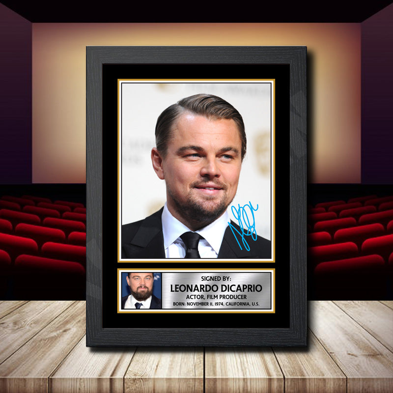 Leonardo Dicaprio 2 Printed Signature Movie Star Poster Print Framed Wall Art Gift – Leonardo Dicaprio 2 Printed Signature Movie Star Poster Print