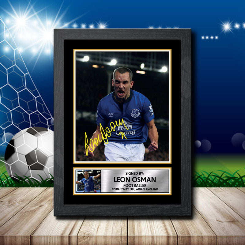 Leon Osman 2 Printed Signature Footballers Star Poster Print Framed Wall Art Gift β Leon Osman 2 Printed Signature Footballers Star Poster Print