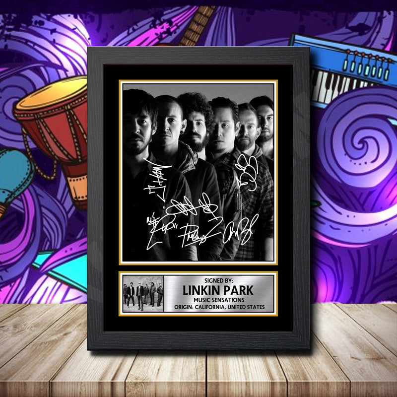 Linkin Park 2 Printed Signature Rock-Bands Star Poster Print Framed Wall Art Gift β Linkin Park 2 Printed Signature Rock-Bands Star Poster Print