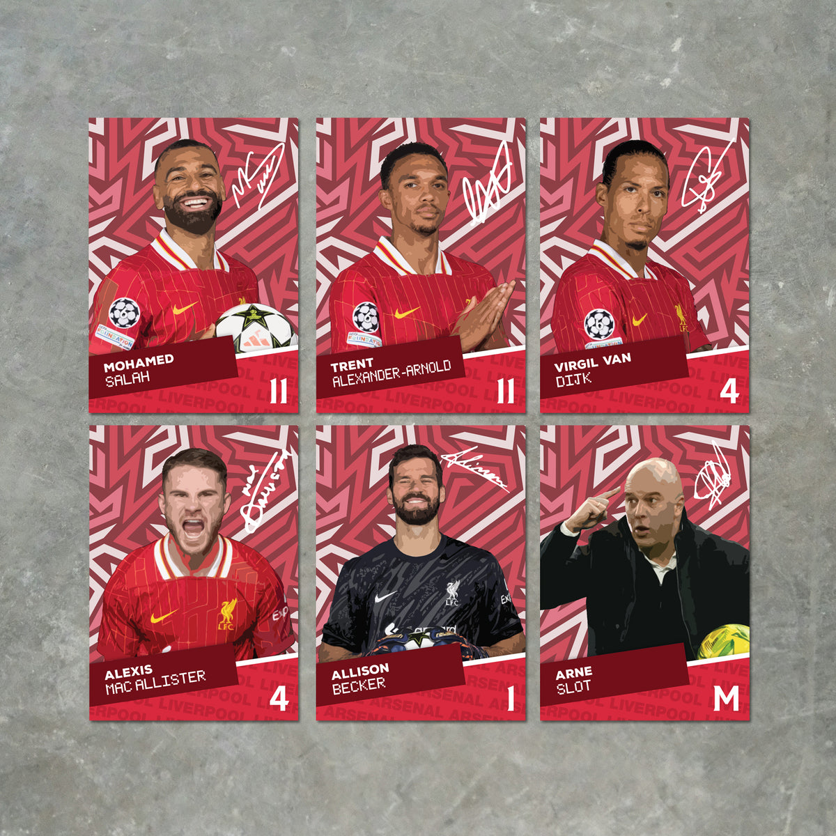 Liverpool Players Printed Signature A6 Poster Pack