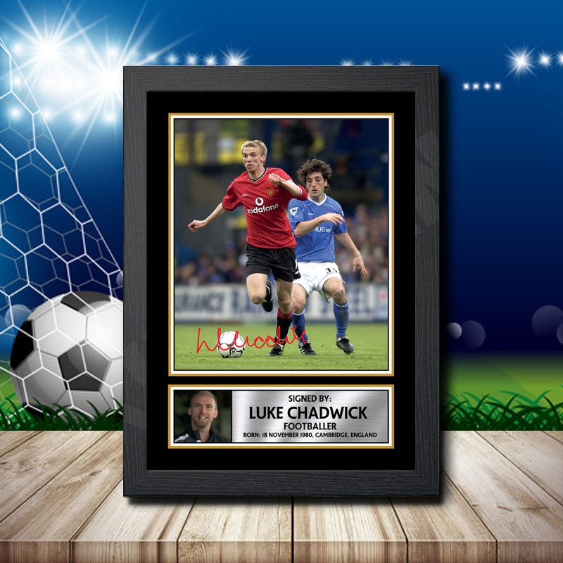 Luke Chadwick 2 Printed Signature Footballers Star Poster Print Framed Wall Art Gift – Luke Chadwick 2 Printed Signature Footballers Star Poster Print