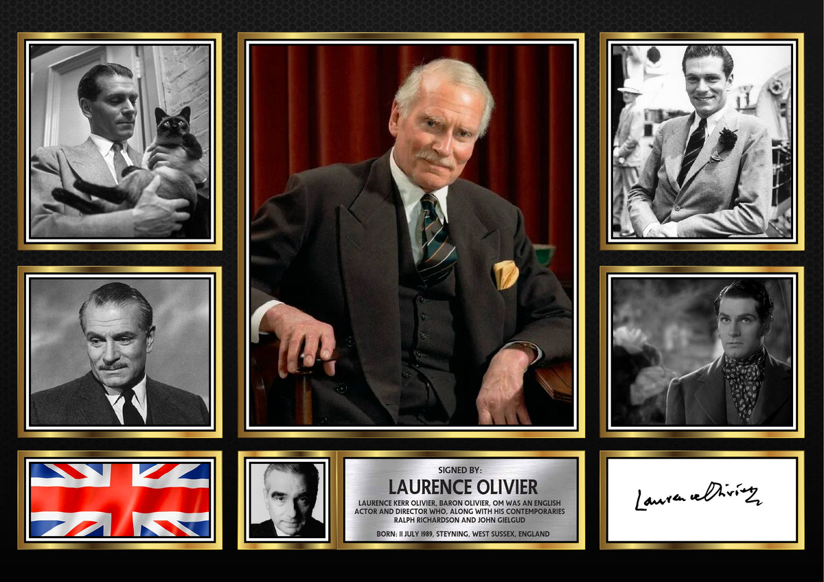 Laurence Olivier – Printed Signature Television Star Print – Laurence Olivier – A4 Poster