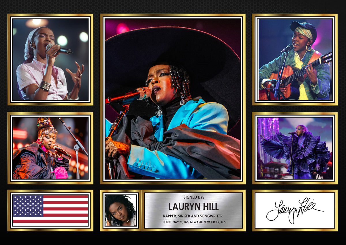 Lauryn Hill Singers Framed Autographed Print - Limited Edition Autograph Fan Gift – Collectible Memorabilia Merchandise