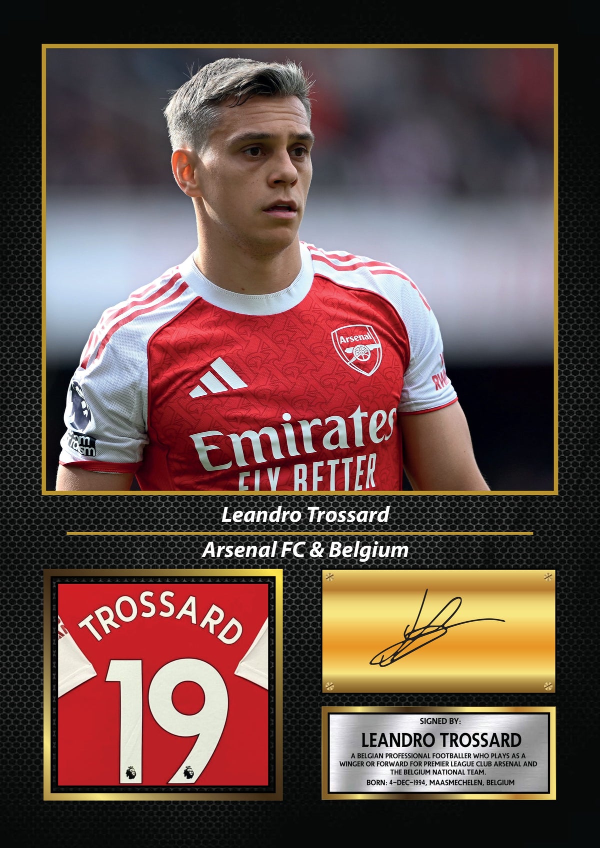Leandro Trossard Printed Signature Poster