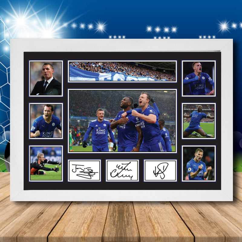 Leicester City Team Player Printed Signature Poster Print Gift