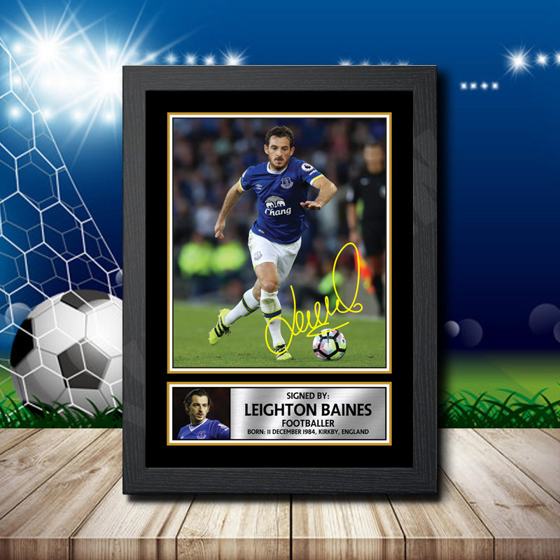Leighton Baines 4 Printed Signature Footballers Star Poster Print Framed Wall Art Gift – Leighton Baines 4 Printed Signature Footballers Star Poster Print