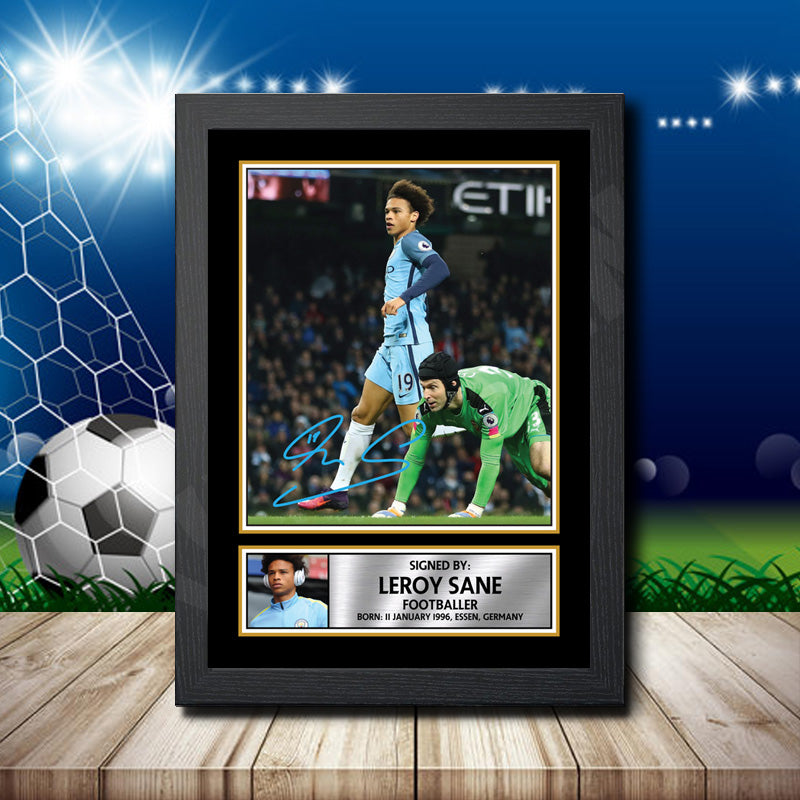 Leroy Sane 5 Printed Signature Footballers Star Poster Print Framed Wall Art Gift β Leroy Sane 5 Printed Signature Footballers Star Poster Print