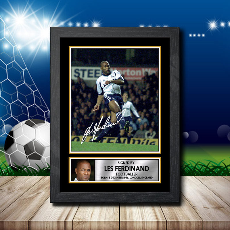 Les Ferdinand 2 Printed Signature Footballers Star Poster Print Framed Wall Art Gift – Les Ferdinand 2 Printed Signature Footballers Star Poster Print
