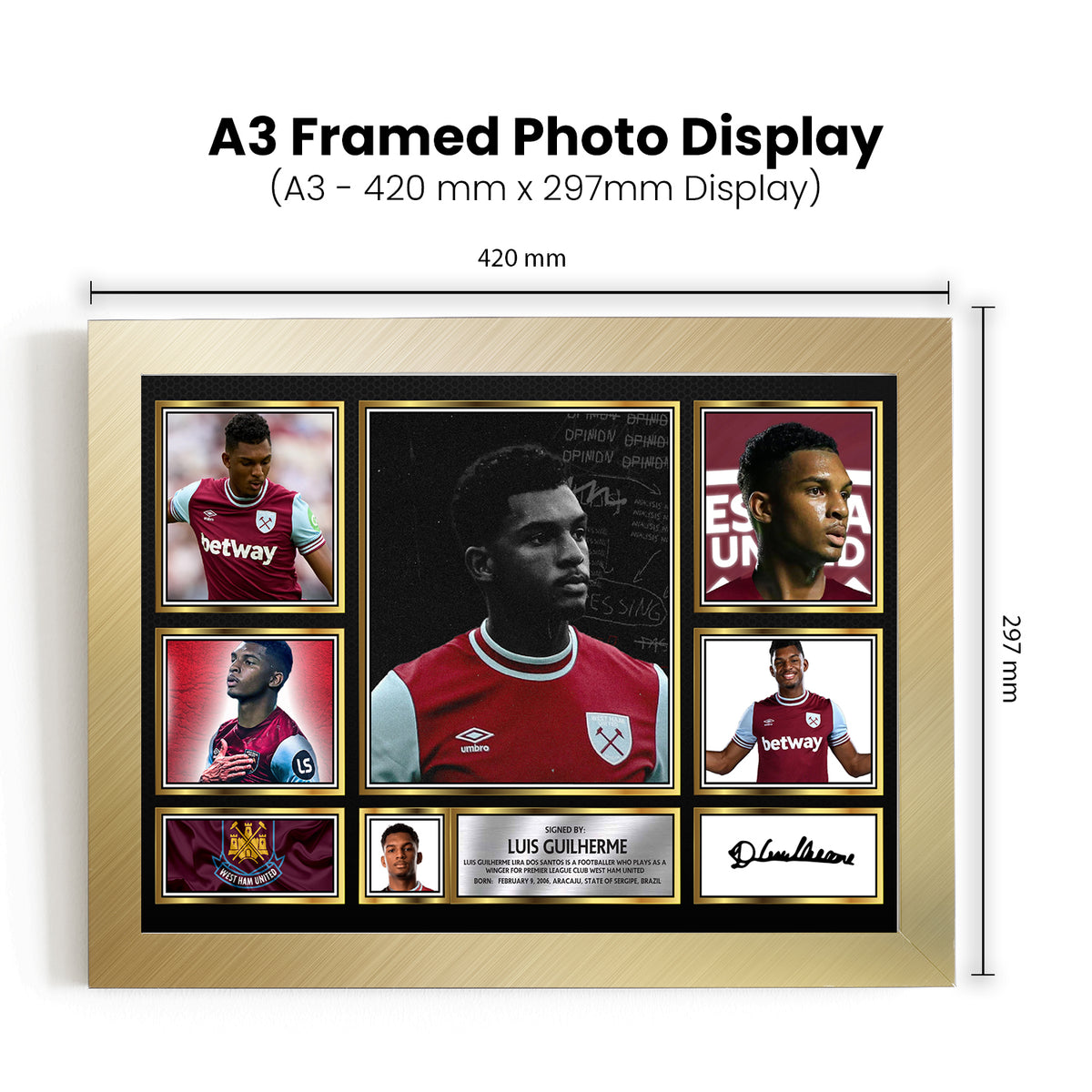 Luis Guilherme Printed Signature Football Poster Print