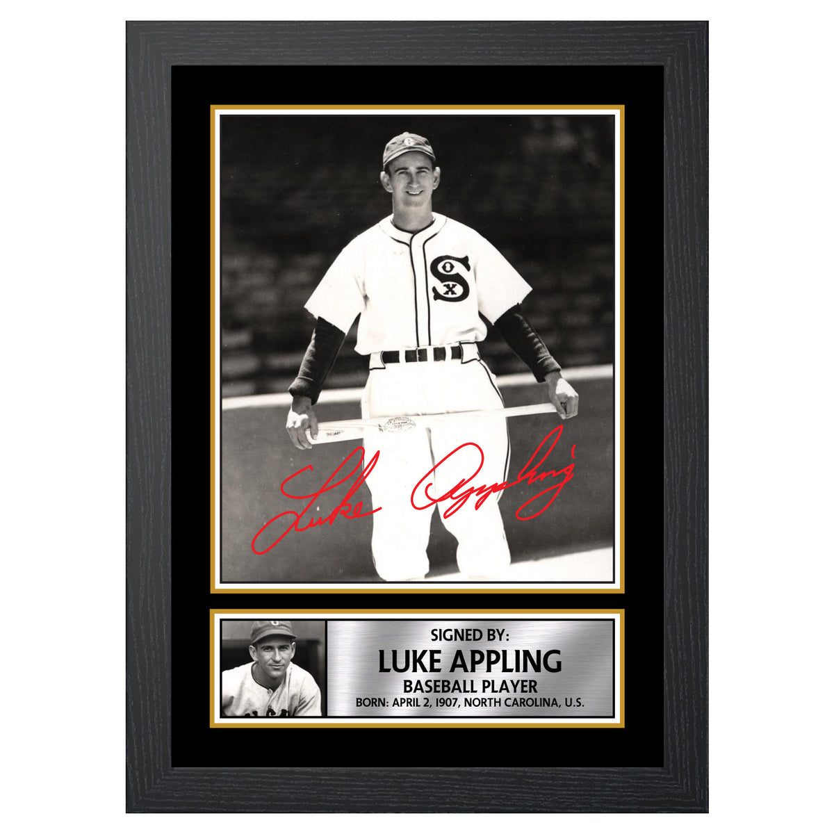 Luke Appling Baseball Player Printed Signature Poster Print Gift