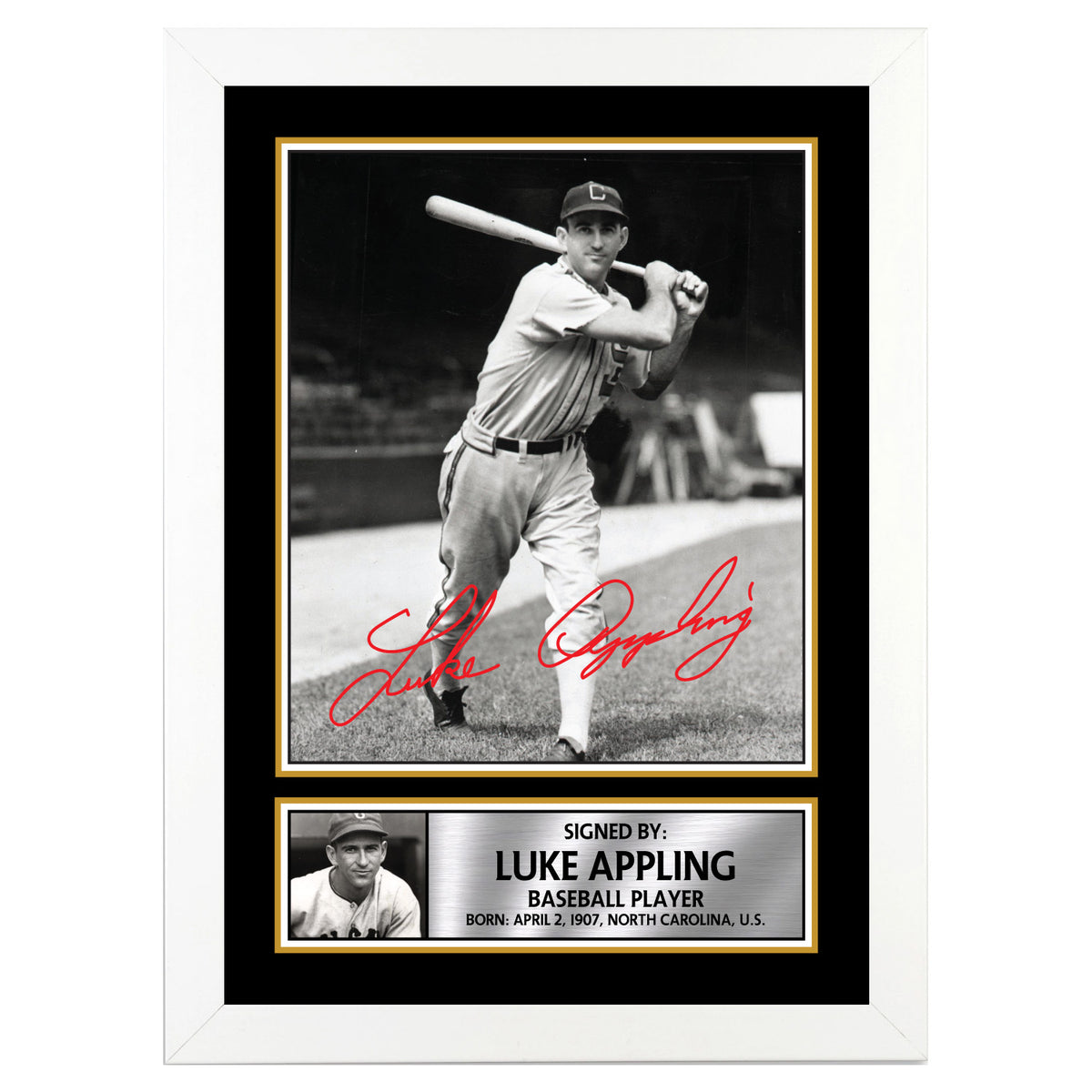 Luke Appling 2 Baseball Player Printed Signature Poster Print Gift