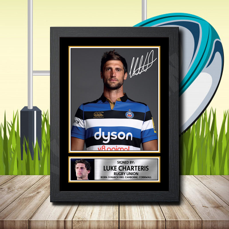Luke Charteris 1 Printed Signature Rugby Star Poster Print Framed Wall Art Gift β Luke Charteris 1 Printed Signature Rugby Star Poster Print