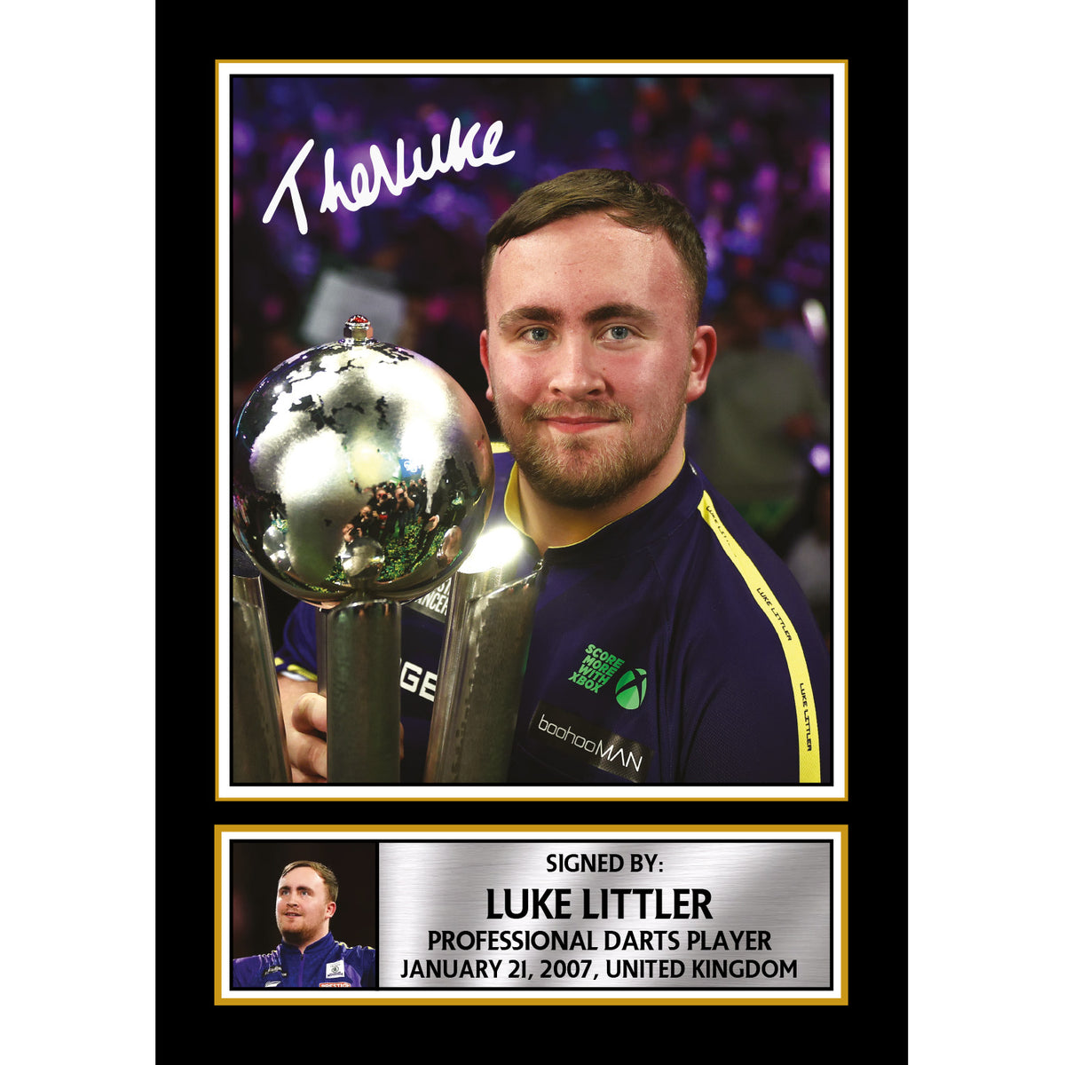 Luke Littler Printed Signature Poster Print