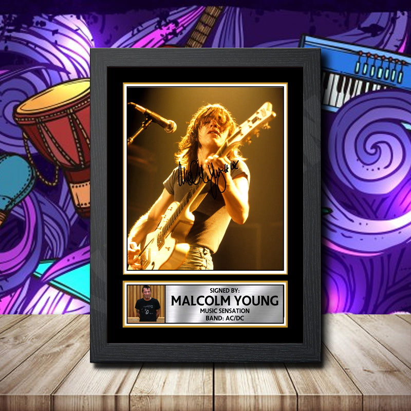 Malcolm Young 1 Printed Signature Rock-Bands Star Poster Print Framed Wall Art Gift β Malcolm Young 1 Printed Signature Rock-Bands Star Poster Print