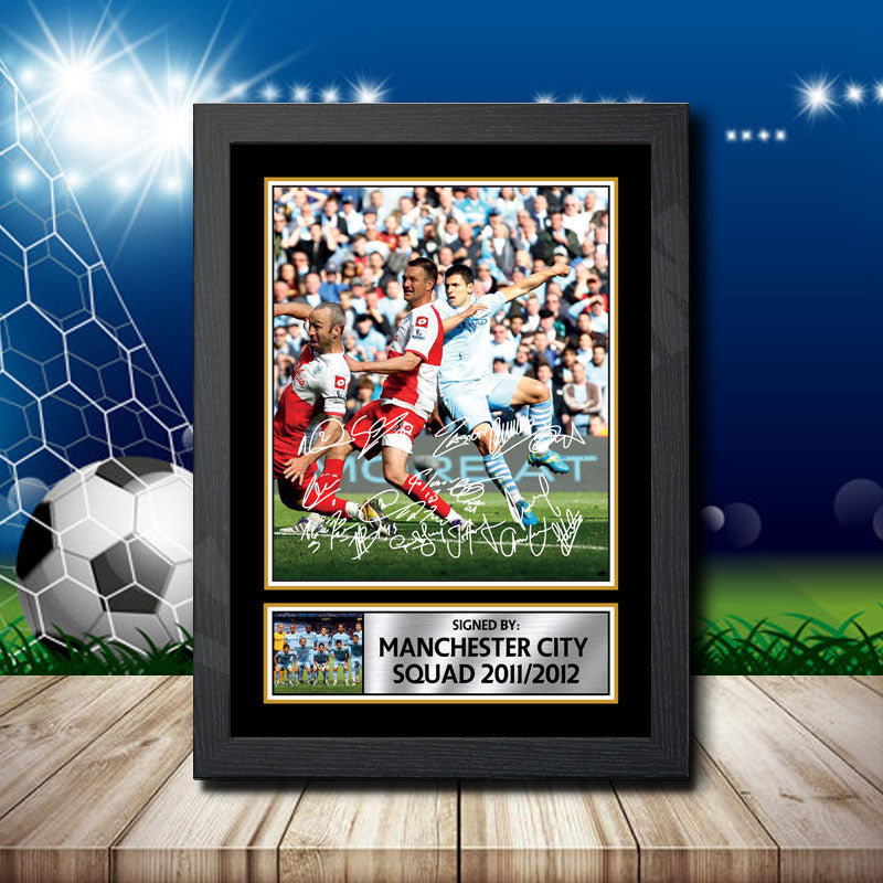 Manchester City Squad 2 Printed Signature Footballers Star Poster Print Framed Wall Art Gift – Manchester City Squad 2 Printed Signature Footballers Star Poster Print