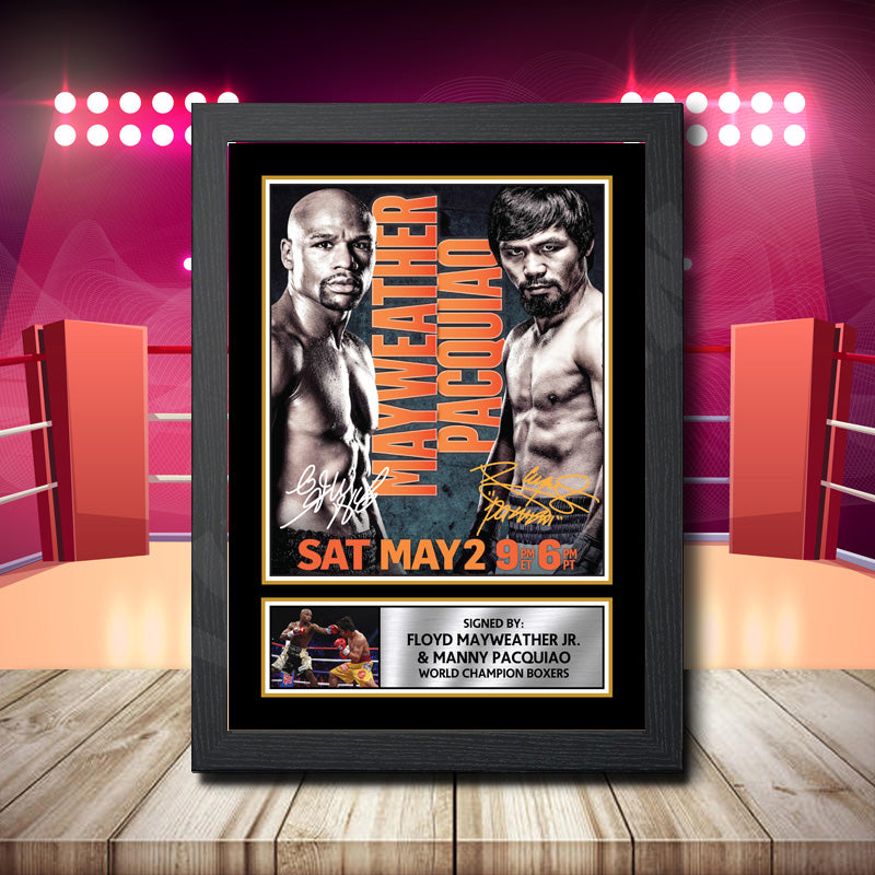Manny Pacquiao V Floyd Mayweather Print Poster Printed Signature Boxing Star Poster Print Framed Wall Art Gift β Manny Pacquiao V Floyd Mayweather Print Poster Printed Signature Boxing Star