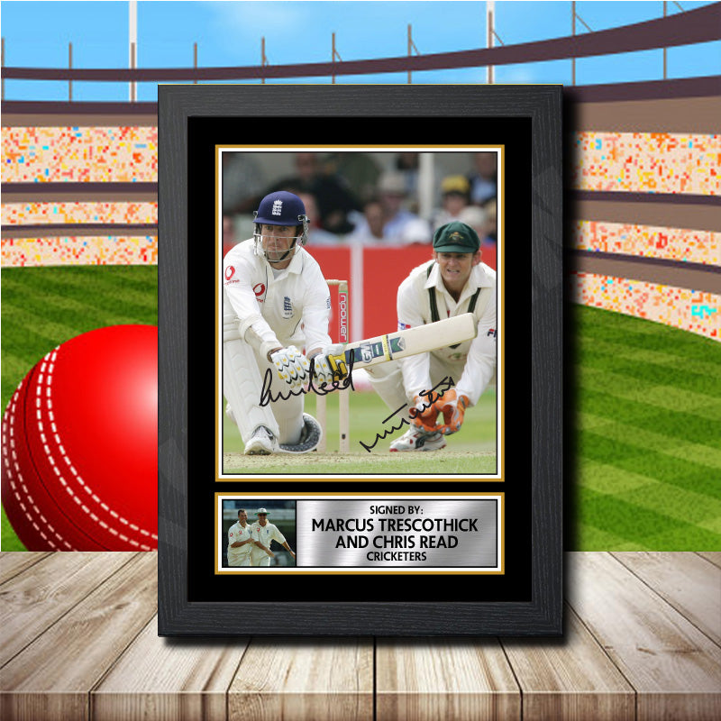 Marcus Trescothick + Chris Read Printed Signature Cricket Star Poster Print Framed Wall Art Gift – Marcus Trescothick + Chris Read Printed Signature Cricket Star Poster Print