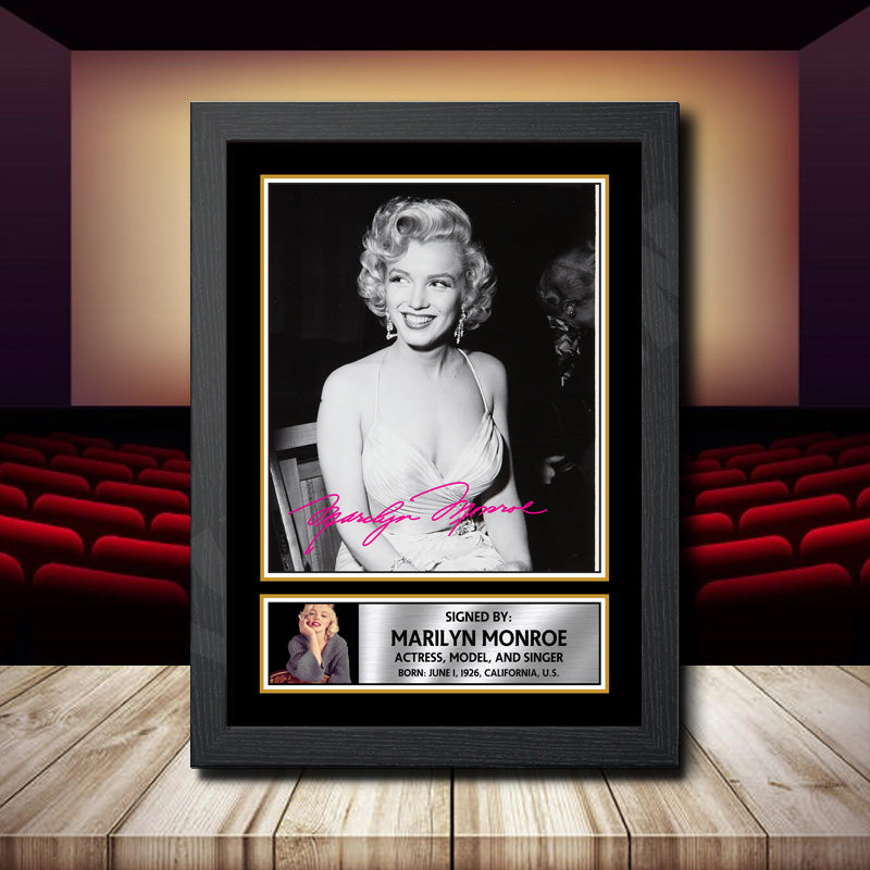 Marilyn Monroe 2 Printed Signature Movie Star Poster Print Framed Wall Art Gift β Marilyn Monroe 2 Printed Signature Movie Star Poster Print