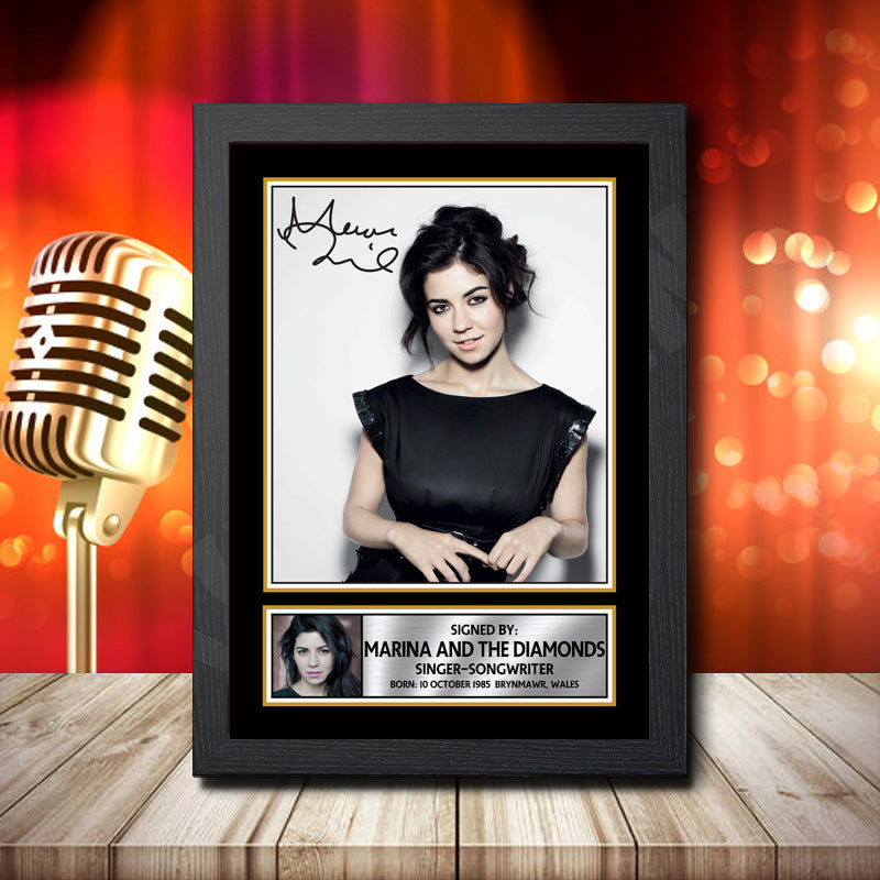 Marina And The Diamonds 2 – Printed Signature Music Star Print – Marina And The Diamonds 2