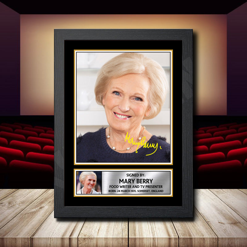 Mary Berry 2 Printed Signature Movie Star Poster Print Framed Wall Art Gift β Mary Berry 2 Printed Signature Movie Star Poster Print