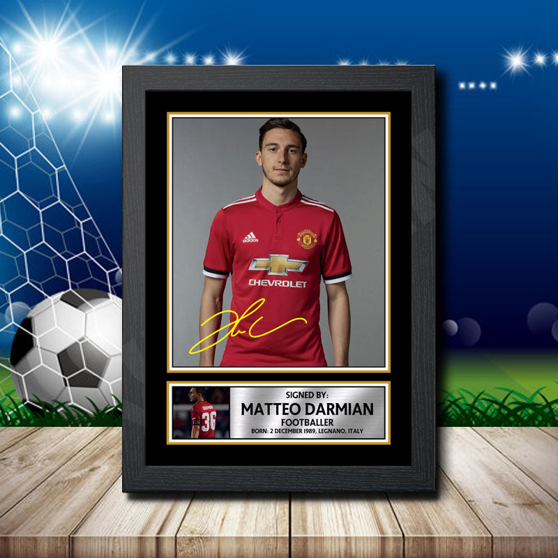 Matteo Darmian 2 Printed Signature Footballers Star Poster Print Framed Wall Art Gift β Matteo Darmian 2 Printed Signature Footballers Star Poster Print
