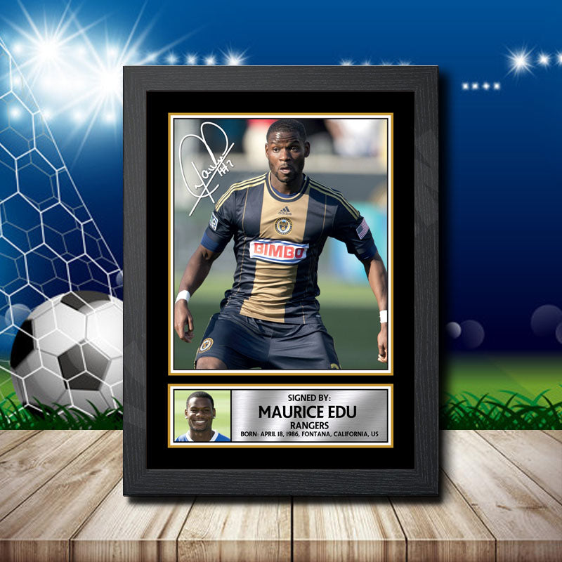 Maurice Edu 2 Printed Signature Footballers Star Poster Print Framed Wall Art Gift β Maurice Edu 2 Printed Signature Footballers Star Poster Print