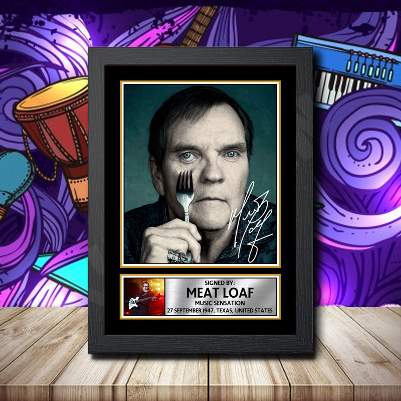 Meat Loaf 2 Printed Signature Rock-Bands Star Poster Print Framed Wall Art Gift – Meat Loaf 2 Printed Signature Rock-Bands Star Poster Print