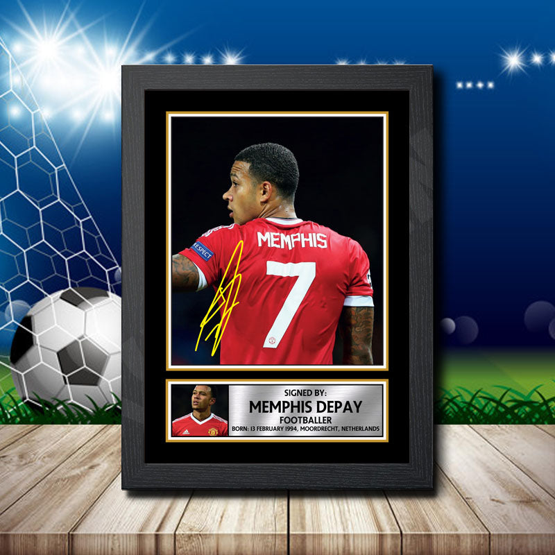 Memphis Depay 2 Printed Signature Footballers Star Poster Print Framed Wall Art Gift – Memphis Depay 2 Printed Signature Footballers Star Poster Print
