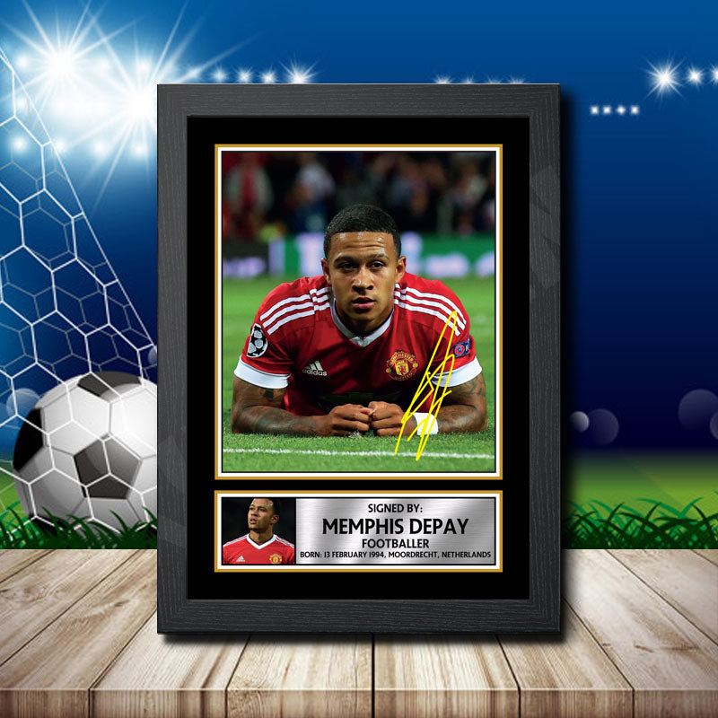 Memphis Depay 1 Printed Signature Footballers Star Poster Print Framed Wall Art Gift β Memphis Depay 1 Printed Signature Footballers Star Poster Print