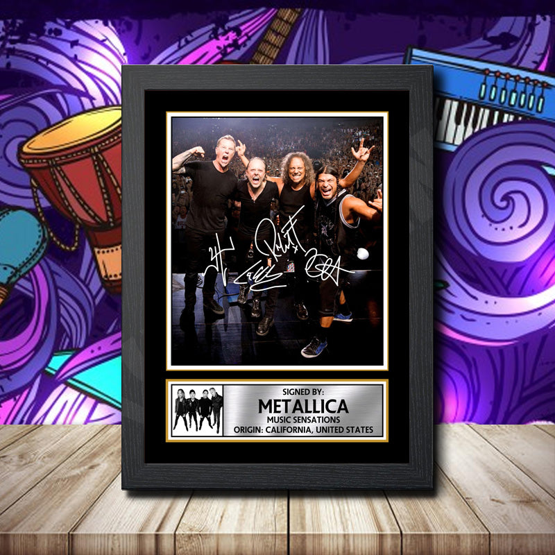 Metallica 1 Printed Signature Rock-Bands Star Poster Print Framed Wall Art Gift β Metallica 1 Printed Signature Rock-Bands Star Poster Print