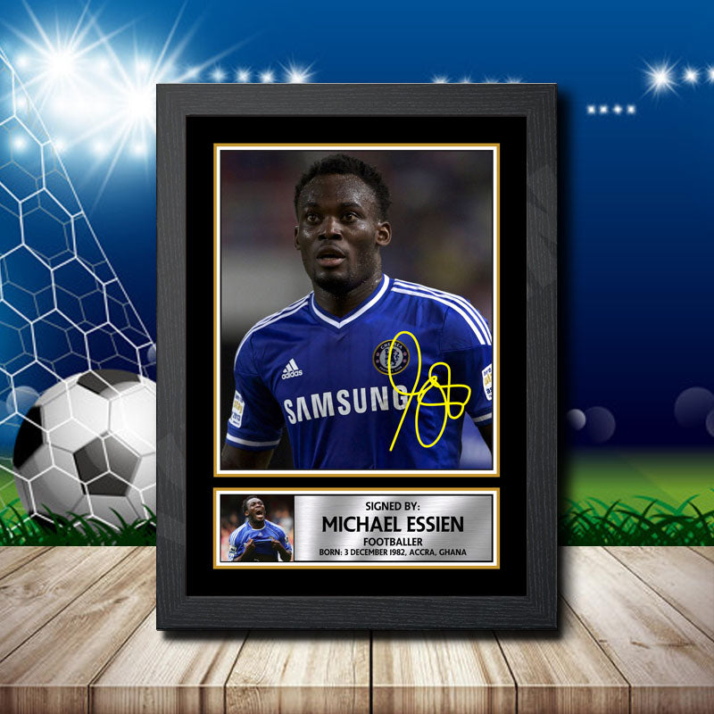 Michael Essien 2 Printed Signature Footballers Star Poster Print Framed Wall Art Gift – Michael Essien 2 Printed Signature Footballers Star Poster Print