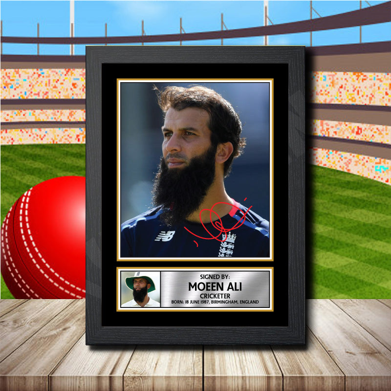 Moeen Ali 2 Printed Signature Cricket Star Poster Print Framed Wall Art Gift β Moeen Ali 2 Printed Signature Cricket Star Poster Print