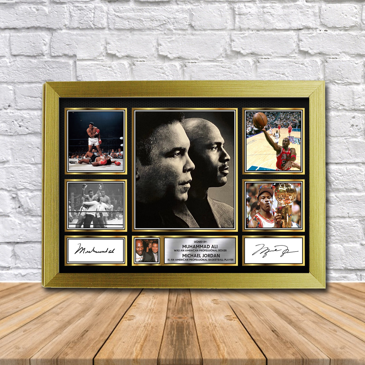 Muhammad Ali & Michael Jordan Sports Gift Framed Printed Signature Star Poster Print Wall Art Gift β Muhammad Ali & Michael Jordan Sports Gift Framed Printed Signature Star Poster