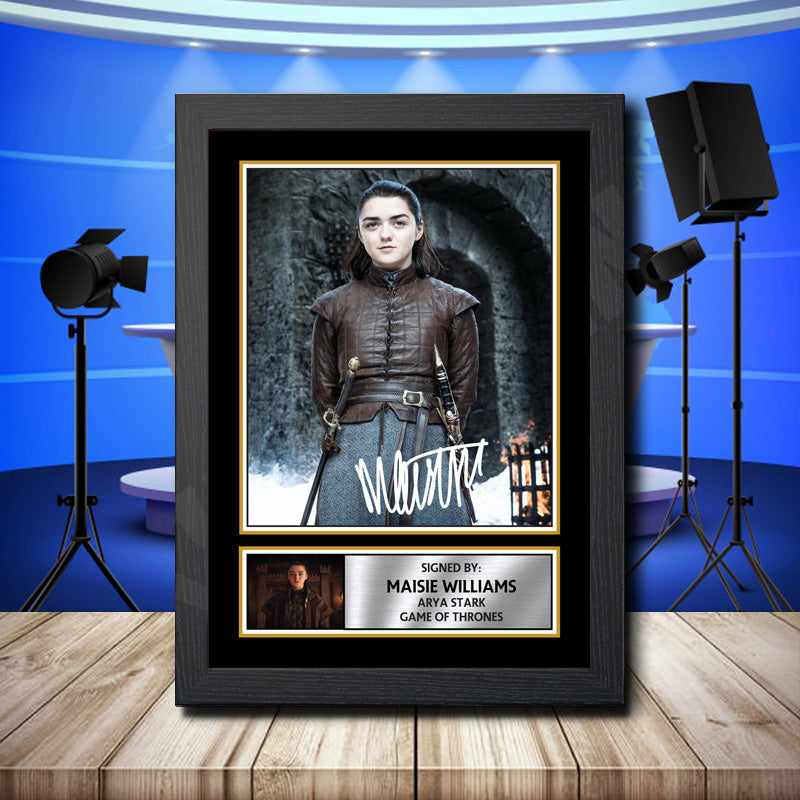 Maisie Williams As Arya Stark Printed Signature Television Star Poster Print Framed Wall Art Gift – Maisie Williams As Arya Stark Printed Signature Television Star Poster Print